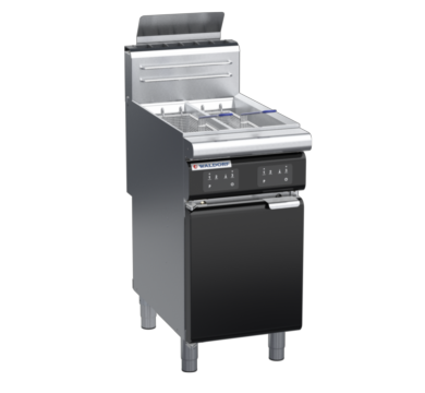 waldorf bold fn8226geh-b0 450mm gas fryer with electronic control and high splashback