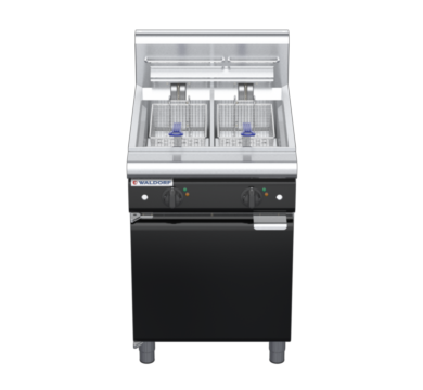 waldorf bold fn8235eh-b0 600mm electric fryer with mechanical control and high splashback