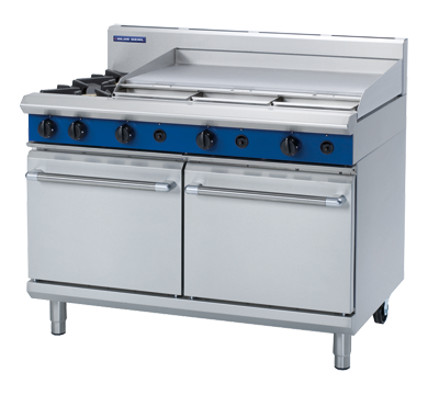 blue seal evolution series g528a - 1200mm gas range double static oven