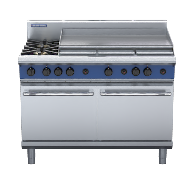 blue seal evolution series g528a - 1200mm gas range double static oven