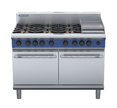 blue seal evolution series g528c - 1200mm gas range double static oven