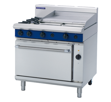 blue seal evolution series ge56b - 900mm gas range electric convection oven