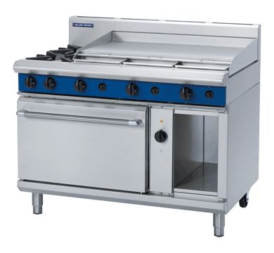 blue seal evolution series ge58a - 1200mm gas range electric convection oven
