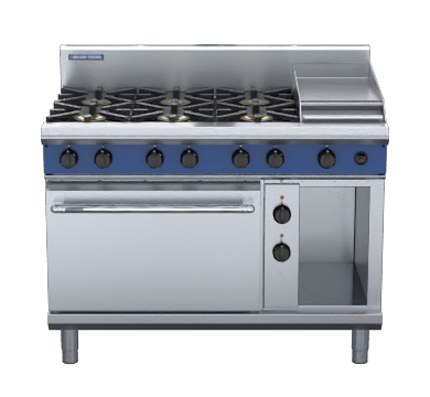 blue seal evolution series ge58c - 1200mm gas range electric convection oven