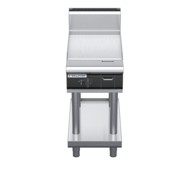 waldorf cue gp8450ghcr-ls-c0 450mm gas griddle on leg stand with high splashback
