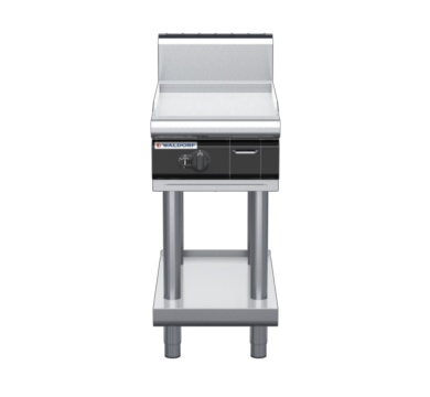 waldorf cue gp8450ghcr-ls-c0 450mm gas griddle on leg stand with high splashback