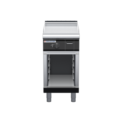 waldorf bold gp8450gl-cb-b0 450mm gas griddle on cabinet base with low splashback