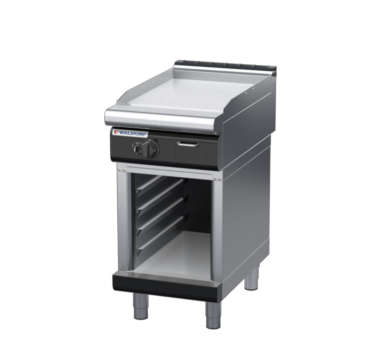 waldorf bold gp8450gl-cb-b0 450mm gas griddle on cabinet base with low splashback