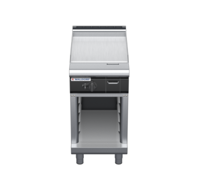 waldorf cue gp8450gl-cb-c0 450mm gas griddle on cabinet base with low splashback