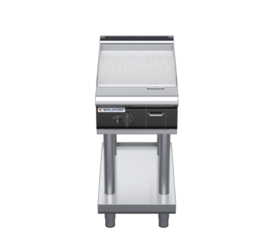 waldorf cue gp8450glcr-ls-c0 450mm gas griddle on leg stand with low splashback
