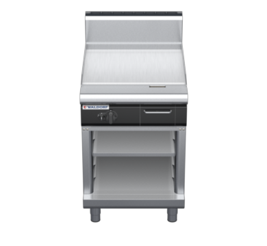 waldorf cue gp8600gh-cb-c0 600mm gas griddle on cabinet base with high splashback