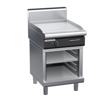 waldorf cue gp8600gh-cb-c0 600mm gas griddle on cabinet base with high splashback