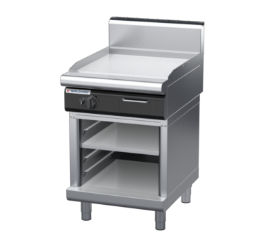 waldorf cue gp8600gh-cb-c0 600mm gas griddle on cabinet base with high splashback