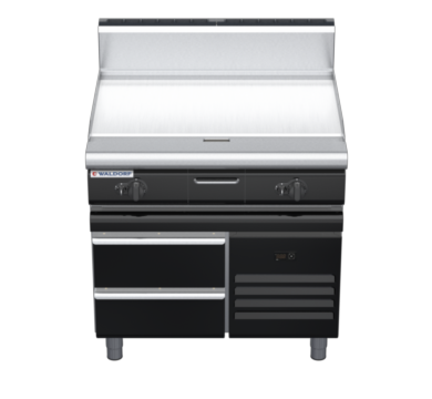 waldorf bold gp8900gh-rb-b0 900mm gas griddle onrefrigerated base with high splashback