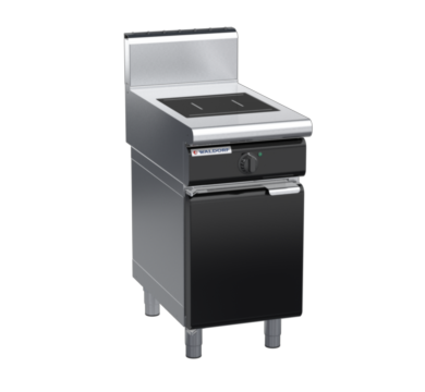 waldorf bold in8100hf-cd-b0 450mm electric induction cooktop on cabinet base with door and high splashback