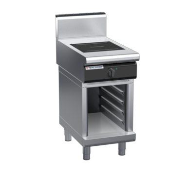 waldorf cue in8100hr5-cb-c0 450mm electric induction cooktop on cabinet base with high splashback