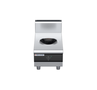 waldorf cue in8100hw5-b-c0 450mm electric induction wok bench model with high splashback