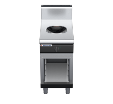 waldorf bold in8100hw3-cb-b0 450mm electric induction wok on cabinet base with high splashback