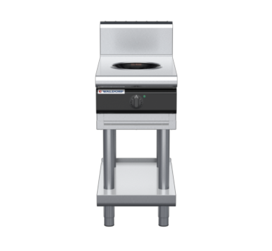 waldorf cue in8100hw5-ls-c0 450mm electric induction wok on leg stand with high splashback