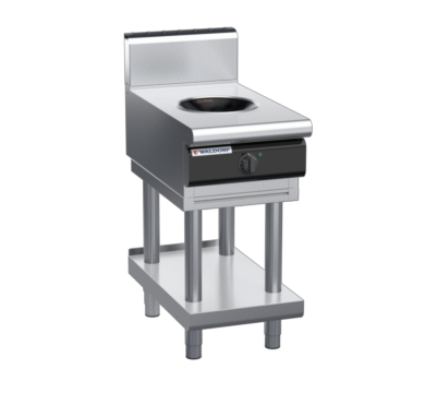 waldorf cue in8100hw5-ls-c0 450mm electric induction wok on leg stand with high splashback