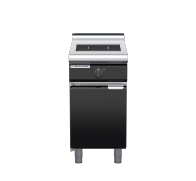 waldorf bold in8100lf-cd-b0 450mm electric induction cooktop on cabinet base with door and low splashback