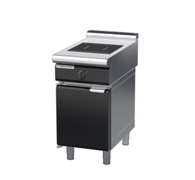 waldorf bold in8100lf-cd-b0 450mm electric induction cooktop on cabinet base with door and low splashback