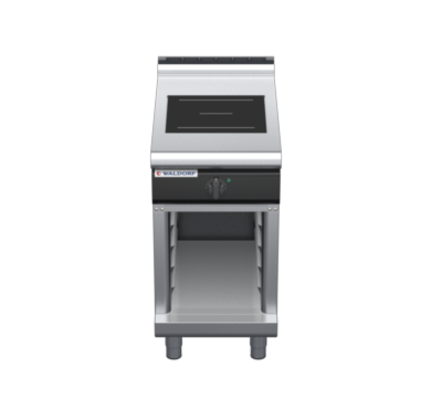 waldorf cue in8100lr3-cb-c0 450mm electric induction cooktop on cabinet base with low splashback
