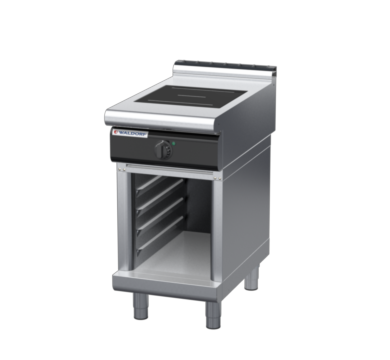 waldorf cue in8100lr3-cb-c0 450mm electric induction cooktop on cabinet base with low splashback