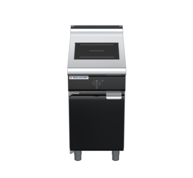 waldorf bold in8100lr5-cd-b0 450mm electric induction cooktop on cabinet base with door and low splashback