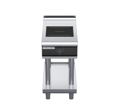 waldorf cue in8100lr3-ls-c0 450mm electric induction cooktop on leg stand with low splashback