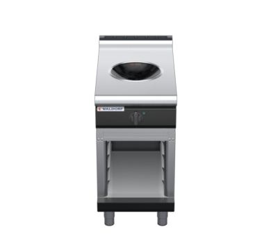 waldorf bold in8100lw5-cb-b0 450mm electric induction wok on cabinet base with low splashback