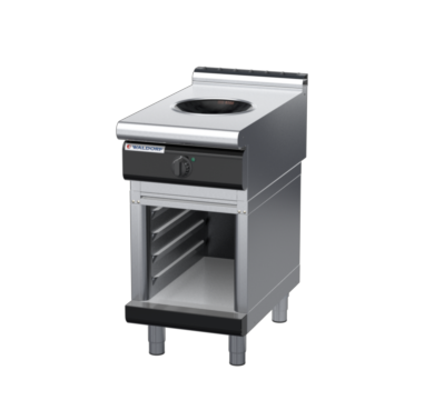waldorf bold in8100lw5-cb-b0 450mm electric induction wok on cabinet base with low splashback