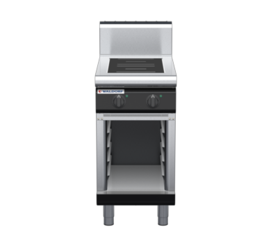 waldorf bold in8200hr2-cb-b0 450mm electric induction cooktop on cabinet base with high splashback