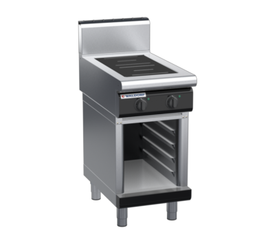 waldorf bold in8200hr2-cb-b0 450mm electric induction cooktop on cabinet base with high splashback