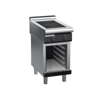 waldorf bold in8200lr2-cb-b0 450mm electric induction cooktop on cabinet base with low splashback
