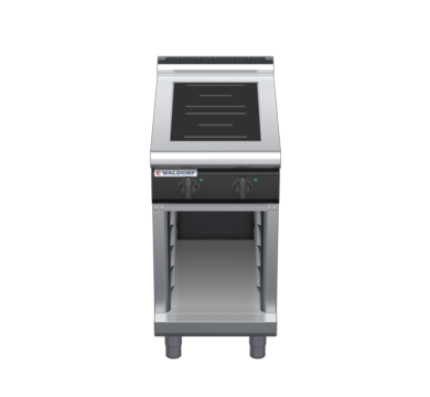 waldorf cue in8200lr2-cb-c0 450mm electric induction cooktop on cabinet base with low splashback