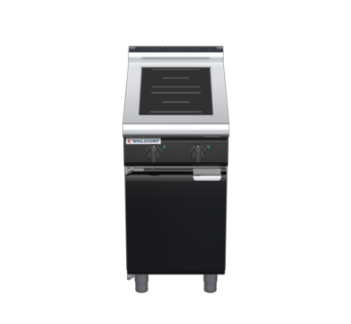 waldorf bold in8200lr2-cd-b0 450mm electric induction cooktop on cabinet base with door and low splashback