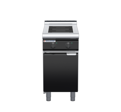 waldorf bold in8200lr2-cd-b0 450mm electric induction cooktop on cabinet base with door and low splashback