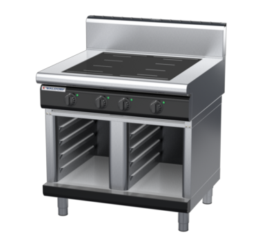 waldorf bold in8400hf-cb-b0 900mm electric induction cooktop on cabinet base with high splashback