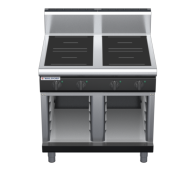 waldorf bold in8400hr3-cb-b0 900mm electric induction cooktop on cabinet base with high splashback