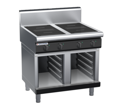 waldorf bold in8400hr3-cb-b0 900mm electric induction cooktop on cabinet base with high splashback