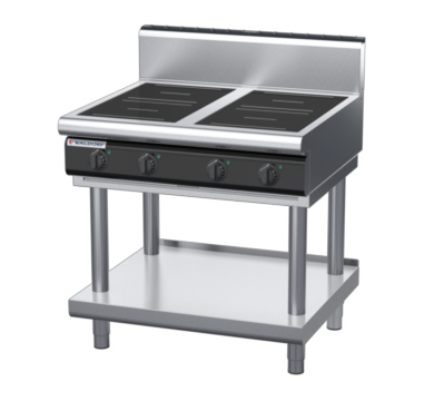 waldorf cue in8400hr5-ls-c0 900mm electric induction cooktop on leg stand with high splashback