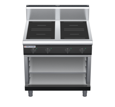 waldorf bold in8400hr3-ob-b0 900mm electric induction cooktop on open base with high splashback