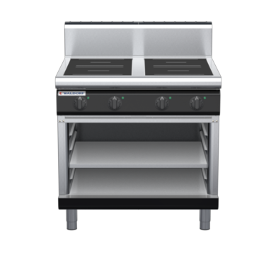 waldorf bold in8400hr3-ob-b0 900mm electric induction cooktop on open base with high splashback