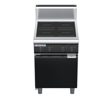 waldorf bold in8400hr2-cd-b0 600mm electric induction cooktop on cabinet base with door and high splashback