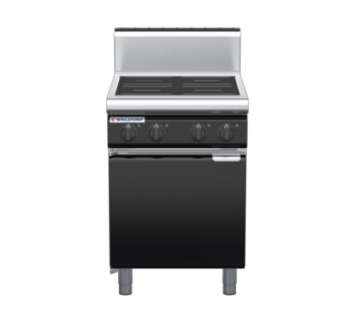 waldorf bold in8400hr2-cd-b0 600mm electric induction cooktop on cabinet base with door and high splashback