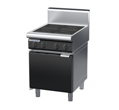 waldorf bold in8400hr2-cd-b0 600mm electric induction cooktop on cabinet base with door and high splashback