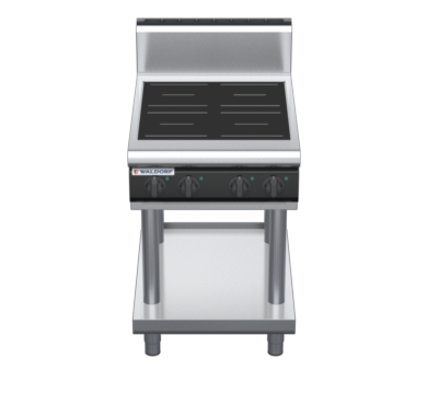 waldorf cue in8400hr2-ls-c0 600mm electric induction cooktop on leg stand with high splashback