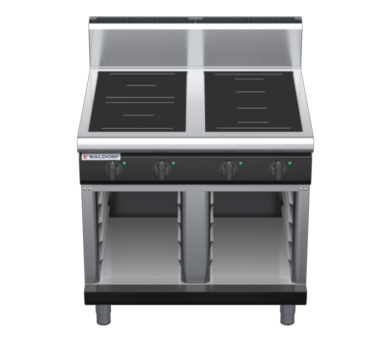 waldorf bold in8400hr5f-cb-b0 900mm electric induction cooktop on cabinet base with high splashback