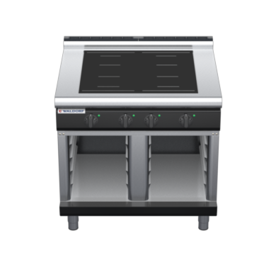 waldorf bold in8400lf-cb-b0 900mm electric induction cooktop on cabinet base with low splashback